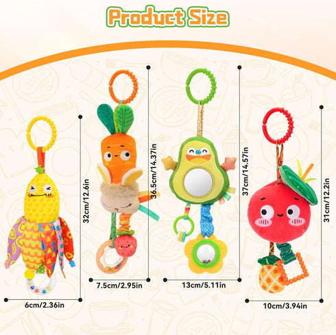 0 3 6 9 12 Baby Toys for Months, Baby Hanging Toys, Car Seat Stroller Crib Gym Baby Rattle Toys with Teether