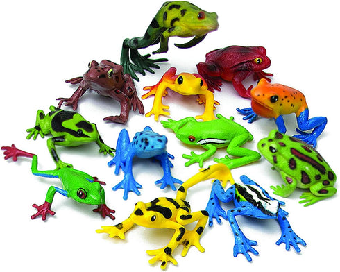 Wild Republic Frog Nature Tube, 12-Piece Amphibian Figures, Educational Frog Toys for Kids