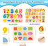 Wooden Alphabet Number Shape Learning Puzzles for Toddlers, 3 in 1 ABC Letter Puzzle Board Set for Ages 3-5 Educational