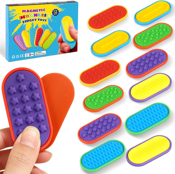 Ziogogco 12PCS Silicone Magnetic Slider Toysfor Adults & Teens, Relieves Stress and Anxiety