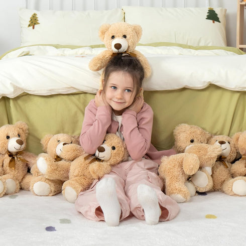MaoGoLan 7Pcs Bulk Teddy Bears Stuffed Animals, Soft Mini Teddy Bears for Baby Shower and Party
