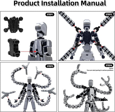 PkghoKids T13 Accessories,T13 t-13 3D 7.2inch) Already Assembled Action Figure Multi-Jointed Movable,for Collectors