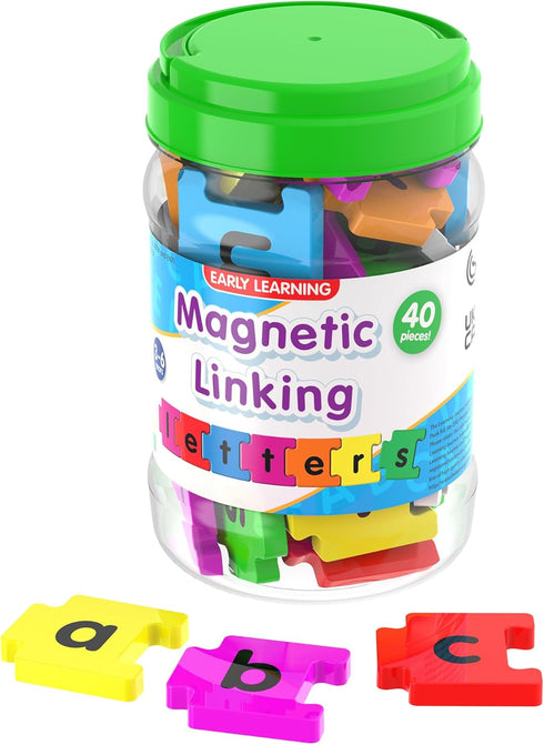 The Learning Journey Magnetic Linking Letters | Set of 40 Colorful ABC Magnets | Lowercase Letters for Toddlers 3+ |