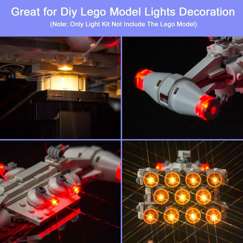 Upgraded LED Light Kit for Lego Tantive IV Building Set, Remote Control Version Compatible with Lego 75376