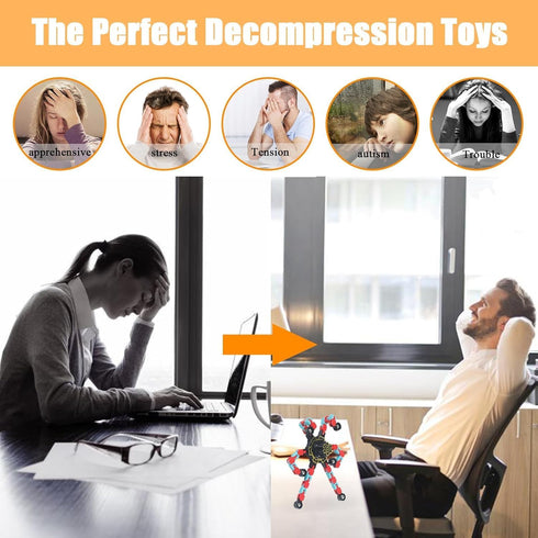 MFCoin 24Pcs Fingertip Gyro Toy Fidget Mechanical DIY Transformable Fidget Spinners Fidget Toys Robot Creative Chain