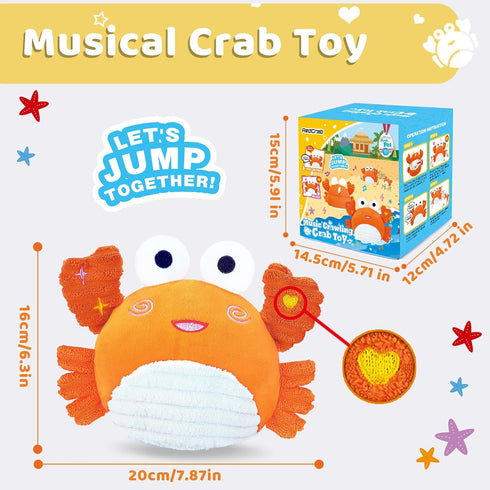 6-18 120+ Tummy 6-18 RedCrab Crawling Crab Baby Toy for Months with Songs & Recording Feature,Musical Dancing Walking