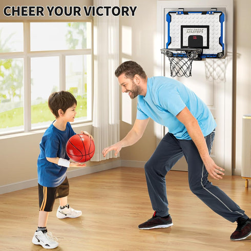 Over The Door Mini Basketball Hoop for Kids, Indoor Basketball Hoop with Scoreboard & 4 Balls, Sport Toys Gifts for