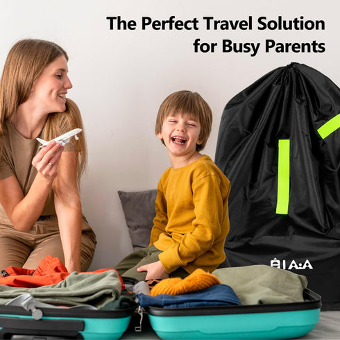 elaia Car Seat Travel Bag for Airplane, Waterproof Wearable with Straps, Large Capacity Padded Car Seat Check Bag