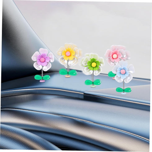 10 Pcs Car Flower Dancing Figures, Desktop Bobblehead Doll Accessories for Dashboard Decor and Ornaments