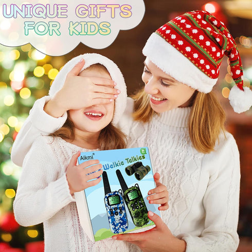 Walkie Talkies for Kids, Long Range 2 Way Radio for Outdoor Game, Gifts for Ages 5+ (Green Blue)