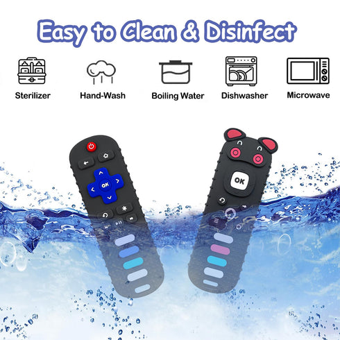 2-Pack Silicone Baby Teething Toys, TV Remote Shape Teethers for Infants, Chew Toys for Toddlers