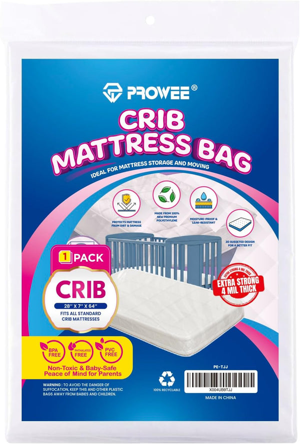 Crib Mattress Storage Bag Heavy-Duty 4 Mil Thick Waterproof Moving Bag Strong,