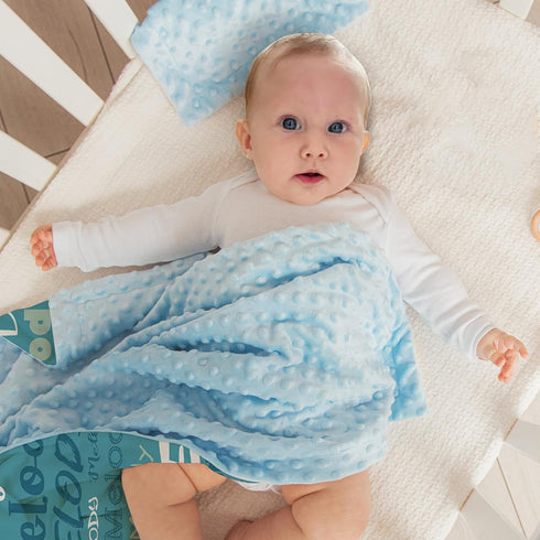 Infant(47"x60") KAINSY Custom Baby Blanket, Baby Personalized Name Blanket for Boys Kids with Double Layer Dotted