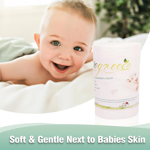 100 (1 wegreeco Unscented Diaper Liners,Fragance Free and Chlorine Free - Sheets Per Roll Roll)