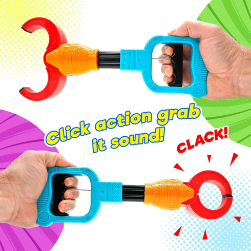 12 Inch (2 5617-2s JA-RU Grab It Claw Grabber Toy Grabber Toy) Plastic Robot Claw Grabbing Toys for Kids. Hand Eye