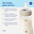 9oz 2+ 3 Pack MAM Premium Glass Wide Neck Baby Bottle with Medium Flow Breastfeeding-Like Silicone Nipple, Easy