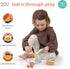 Happy Stacking Safari – 7pc Wooden Stacking Toy for Toddlers – Colorful Balancing Activity Toy with Bag