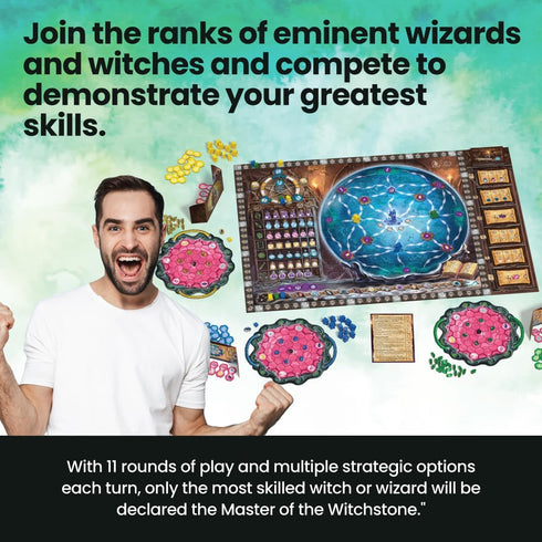 R&R Games Witchstone, Strategy Game for Family Board Game Night, for Kids, Teens, and Adults