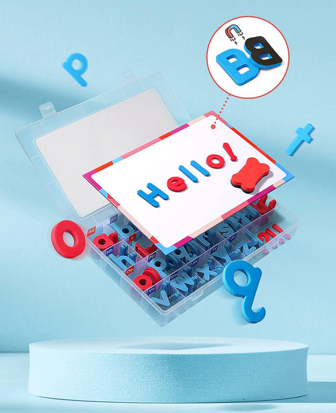 238 Gamenote Classroom Magnetic Letters Kit Pcs with Double-Side Magnet Board - Foam Alphabet Letters for Kids Spelling