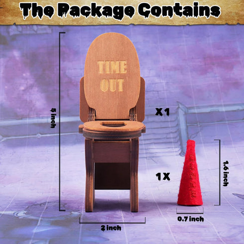 DND Dice Jail: Dice Chair of Shame with Dunce Hat, DND Accessories for Dungeons and Dragons