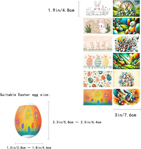 Dcurix 48 (Large(set3)) Pieces Thermo Heat Sleeves Easter Eggs Wraps Decorative Egg Easter Bunny and Chick Pattern