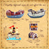 Sailboat Set Pirate Ship Cake Topper Nautical Model Decoration Gold Coins and Pirate Gems Pirate Treasure Chest Compass