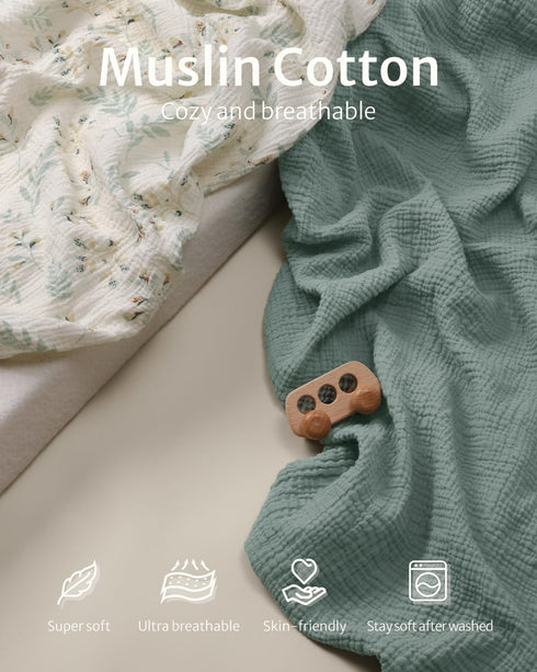 Pack Pack 2 Pack(Roman Blissful Diary Muslin Mini Crib Sheets, and Play Mattress Sheets Fitted for N Play, Soft Cotton