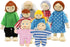 Lovely Family Dollhouse Dolls Set of 8 Wooden Figures, Kids Girls Happy Playset Characters Accessories for Children