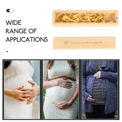 BESPORTBLE Wood Pregnancy Test Keepsake Box Footprint Design Natural Wooden Storage Case for Mementos Female Pregnancy