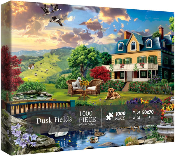 Country House Holiday 1000 Piece Puzzles for Adults, Colorful Nature Landscape Jigsaw
