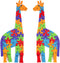LovesTown Giraffe Wooden Puzzle - 26PCS Jigsaw Puzzle with Alphabet and Number Blocks for Preschool Kids