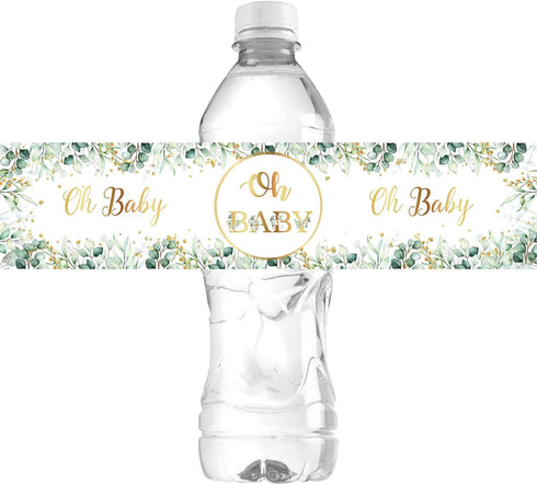 WIDEIDEAL Oh Baby Water Bottle Labels, Baby Shower Stickers, Boy or Girl Party