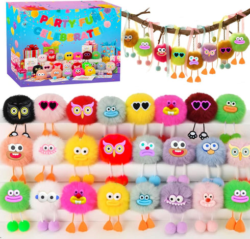 Holydeck 24 Pcs Cute Plush Keychains Toys Keychain Decoration Stuffed Toy Bulk Great
