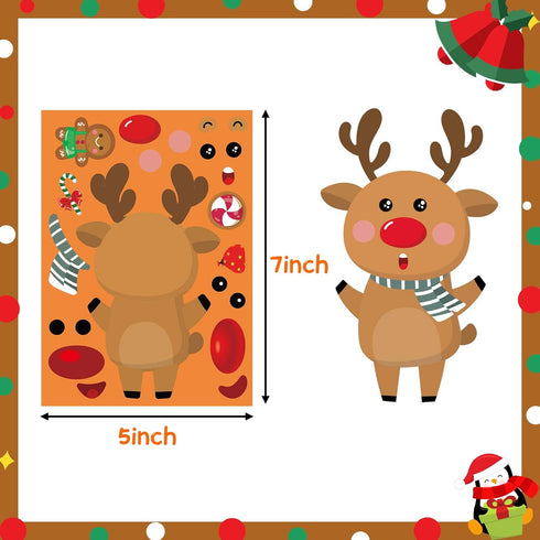 Funnlot Christmas Stickers for Kids - 30PCS Make Your Own Stickers Game and Activities for Toddlers Craft Kits