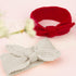 Utaly Winter Cute Kids Baby Girls Knit Rabbit Knotted Headband Earwarmer (Beige + Red, Stretchy)