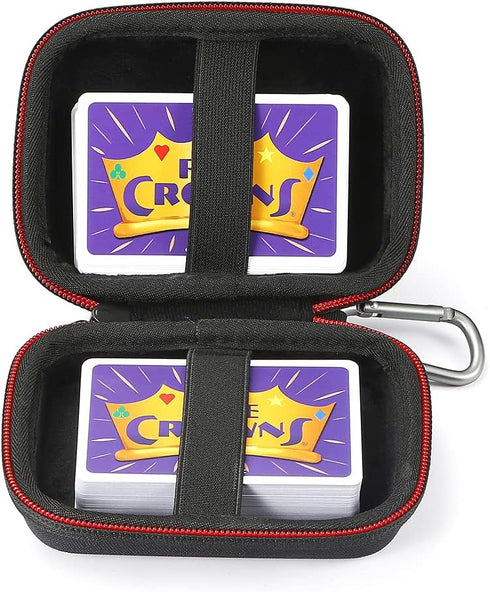 RAIACE Hard Travel Carrying Case for Set Enterprises Five Crowns Card Games, Protective Storage Bag, Black