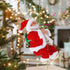 Climbing Santa Claus 9" Christmas Ornament - Battery Operated Toy with Light Music and Animated Climbing