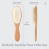 Natemia Baby Hair Brush with Soft Goat Hair Bristles - Gentle Wooden Comb for Infants, Newborn Bath Essential
