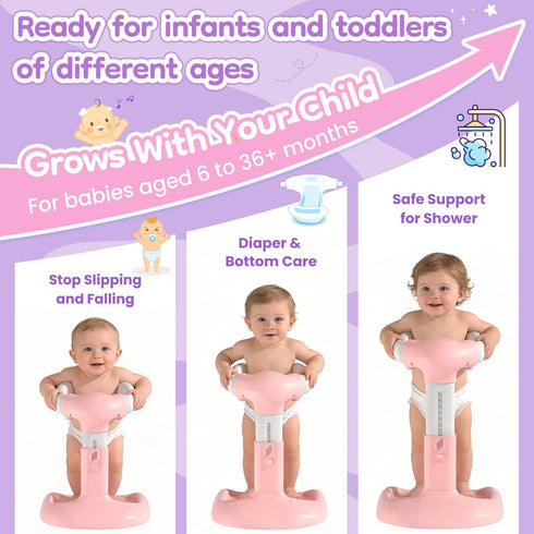 LimboGlow Anti-Pinch 6-36 Upgraded Baby Shower Stand with Silicone & Anti-Slip Base, Adjustable Height Soporte para