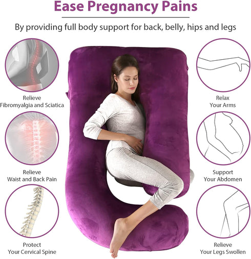 BATTOP Pregnancy Pillows for Sleeping,Full Body Pillow for Pregnancy Women with Removable Cover,Support