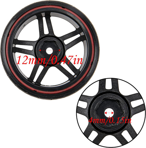 Hard Plastic Wheel Rims & Tires 12mm Hex for Traxxas HSP Tamiya Kyosho Himoto 1/10 RC Drift Car