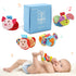 Wrist Rattles for Babies 0-24 Months - Baby Animal Hand & Foot Finder Educational Toys (4W)