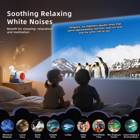 32 3+ Story Projector for Kids - Educational Storybook Projector,Kids Story Projector with Stories,White Noise & Night