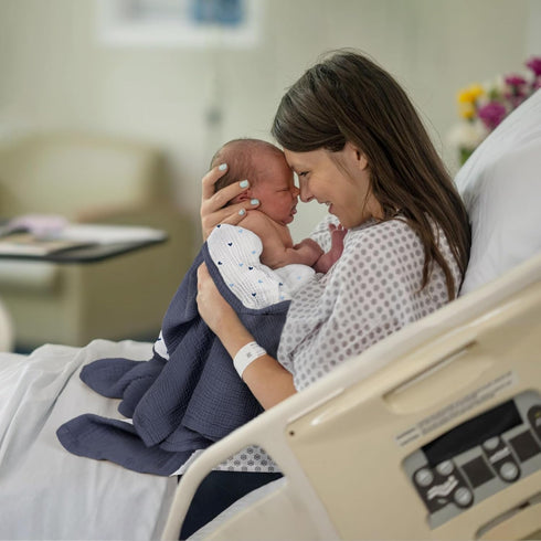 36"x40"(Blue) lulumoon Baby Blanket for Boys Newborns: Lightweight Cotton Swaddle for Receiving - Ideal Stroller