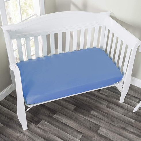 Everyday Kids 2 Pack Fitted Boys Crib Sheet, 100% Soft Breathable Sheet, Fits Standard Size Crib Mattress, Train/Light