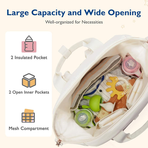 mommore Backpack, Diaper Bag Large Baby Bag for Girl Boy Convertible Diaper Bag Tote with Changing Pad, Insulated
