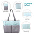 5 Set Baby Essentials Diaper Bag Tote Piece with Sun, Moon, and Stars, Wipes Pocket, Dirty Diaper Pouch, Changing Pad