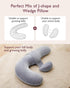 Momcozy Pregnancy Pillow, Original F Shaped Maternity Pillow for Pregnant Women with Adjustable Wedge Pillow, Full Body