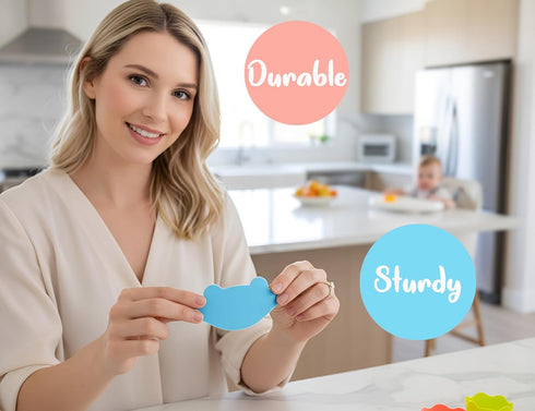 Pack 6 Silicone Baby Bottle Labels for Daycare, Write and Reusable Waterproof Daycare Label for Baby Bottle