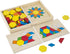 Melissa & Doug Wooden Classic Toy Pattern Blocks and Boards - 120 Solid Wood Shapes, 5 Double-Sided Panels,